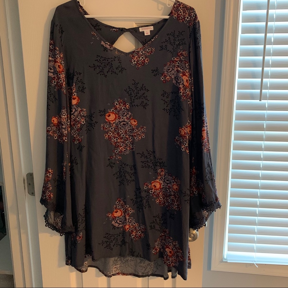 Xhilaration Gray Floral Dress